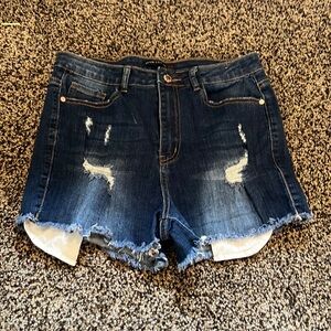 M Denim Couture Red shorts.